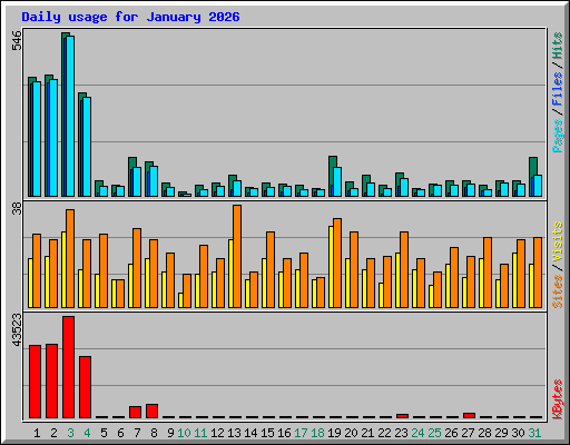 Daily usage for January 2026